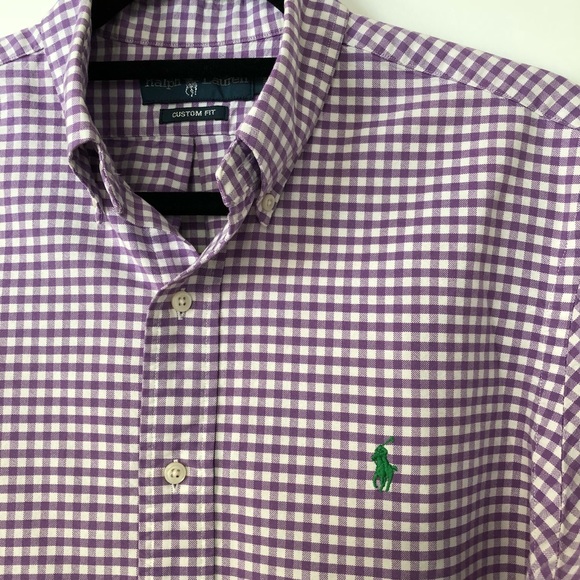 ralph lauren purple check shirt